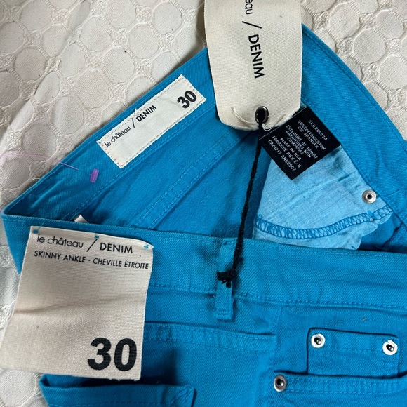 NWT le chateau women’s teal blue skinny ankle jeans. Size 30 - Picture 4 of 4